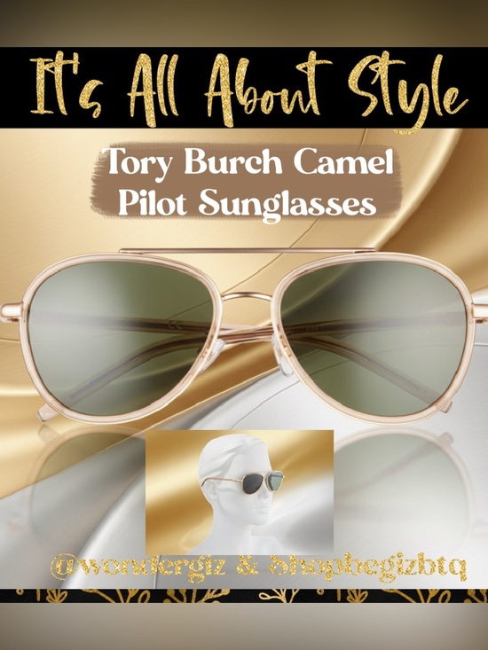 NWT Authentic Eleanor Pilot Sunglasses TY6089 Transparent Camel 57mm (Gold) main image 6